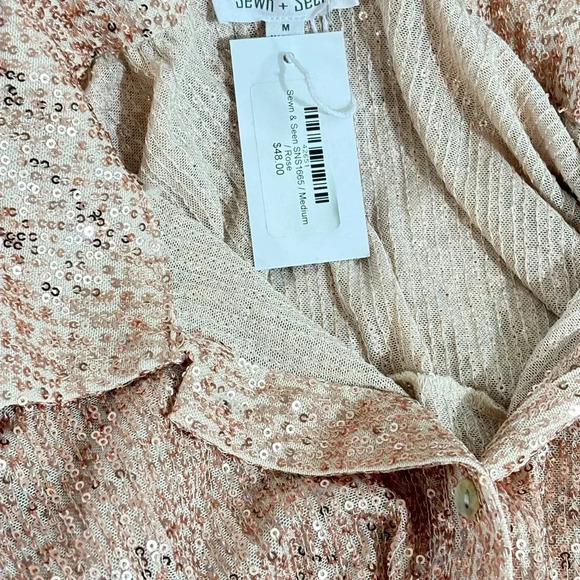 Sewn & Seed Sequin Blouse NWT - Picture 4 of 5